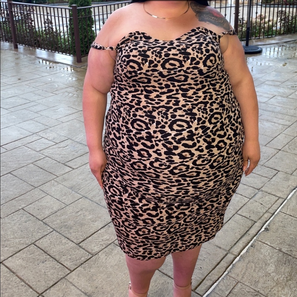 Plus size sexy animal print dress